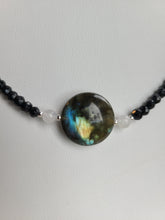Load image into Gallery viewer, Protection For the Open Heart and Mind - Labradorite and Black Spinel Necklace.