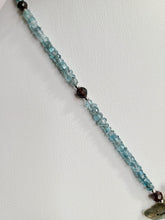 Load image into Gallery viewer, Lunar Fire Cobalt Blue Large Labradorite and Zircon Necklace