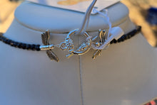 Load image into Gallery viewer, Mama Quilla - Peaceful Power, Incan Moon Goddess Necklace - Fire Opal, Black Spinel, Sterling Silver Naja