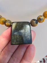 Load image into Gallery viewer, The Lost Queen - Empire Necklace - Bumblebee Jasper & Golden Sheen Obsidian