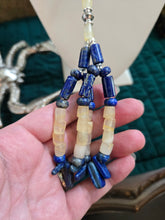 Load image into Gallery viewer, Star Being Jacla Necklace - Cosmic Protection & Success - Lapis Lazuli and Onyx