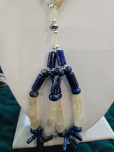 Load image into Gallery viewer, Star Being Jacla Necklace - Cosmic Protection & Success - Lapis Lazuli and Onyx
