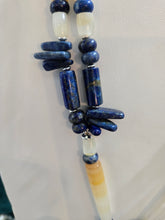 Load image into Gallery viewer, Star Being Jacla Necklace - Cosmic Protection & Success - Lapis Lazuli and Onyx