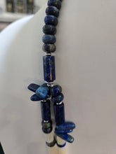 Load image into Gallery viewer, Star Being Jacla Necklace - Cosmic Protection & Success - Lapis Lazuli and Onyx