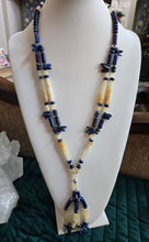 Load image into Gallery viewer, Star Being Jacla Necklace - Cosmic Protection & Success - Lapis Lazuli and Onyx