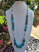 Load image into Gallery viewer, Bear Spirit Necklace - Big Energy and Southwest Style Old Kingman Turquoise