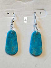 Load image into Gallery viewer, Genuine Turquoise Slab Earrings in Sterling Silver - Oblong Ovals
