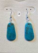 Load image into Gallery viewer, Genuine Turquoise Slab Earrings in Sterling Silver - Oblong Ovals