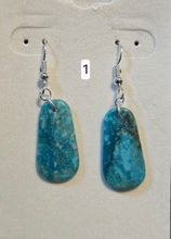 Load image into Gallery viewer, Genuine Turquoise Slab Earrings in Sterling Silver - Oblong Ovals