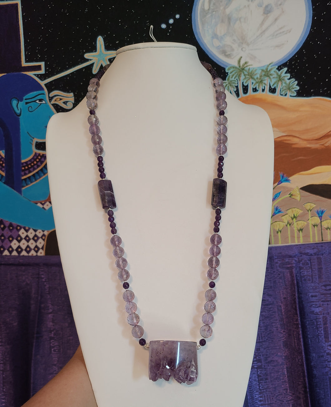 Amethyst Light Worker Power Place Necklace - Big, Clean, Serene Energy - Reiki, Vortex, Meditation