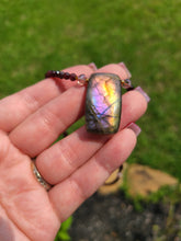 Load image into Gallery viewer, Manifest Your Magic - Purple Fire Labradorite Necklace
