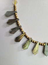 Load image into Gallery viewer, Eye of Ra and Ra&#39;at - Solar Masculine and Feminine Balance - Labradorite Necklace
