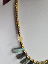 Load image into Gallery viewer, Eye of Ra and Ra&#39;at - Solar Masculine and Feminine Balance - Labradorite Necklace
