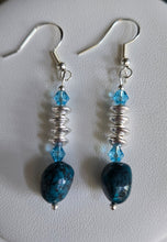 Load image into Gallery viewer, Rare Genuine Bisbee Blue Turquoise Necklace and Earrings Set
