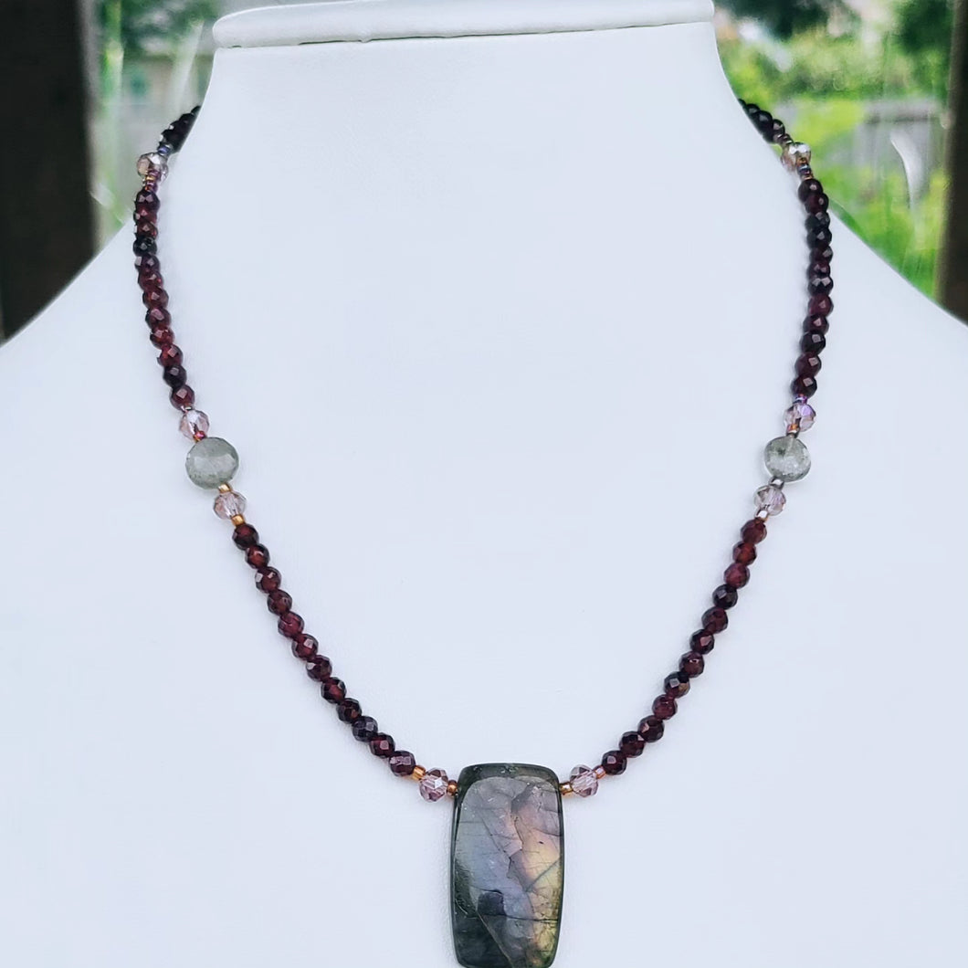 Manifest Your Magic - Purple Fire Labradorite Necklace