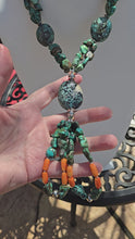 Load and play video in Gallery viewer, Genuine Royston Turquoise Double-Stranded Jacla - Southwest Style Necklace

