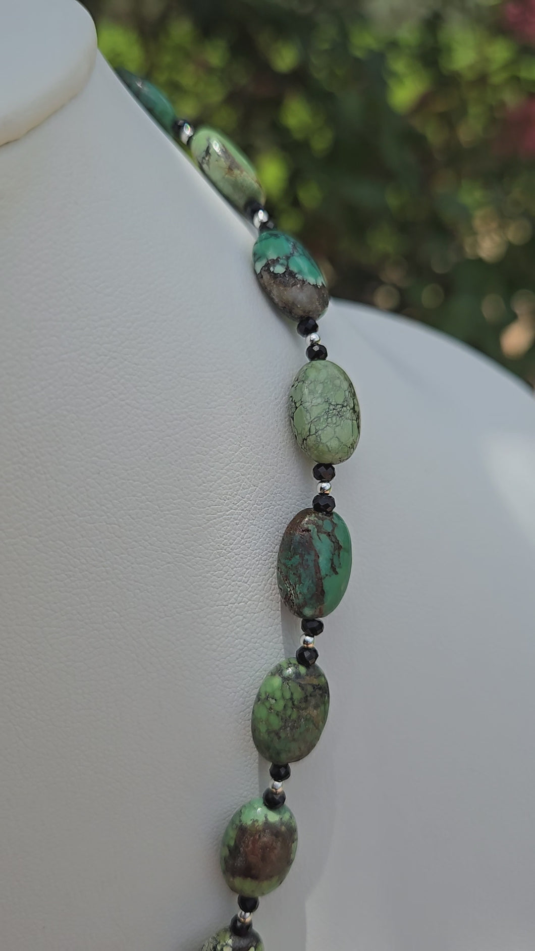 Nightbird Necklace - Tibetan Turquoise with Sterling Silver Eagles