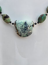 Load image into Gallery viewer, Nightbird Necklace - Tibetan Turquoise with Sterling Silver Eagles
