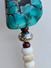 Load image into Gallery viewer, Bear Spirit Necklace - Big Energy and Southwest Style Old Kingman Turquoise
