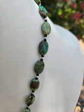 Load image into Gallery viewer, Nightbird Necklace - Tibetan Turquoise with Sterling Silver Eagles
