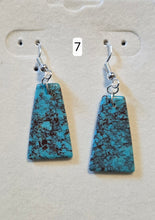 Load image into Gallery viewer, Genuine Turquoise Slab Earrings Set in Sterling Silver - Trapezoid
