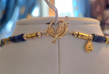 Load image into Gallery viewer, Ancient Egyptian Pharoah Necklace - Museum Replica - Lapis, Turquoise, Gold Plated Hematite
