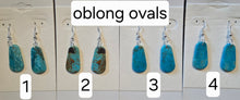 Load image into Gallery viewer, Genuine Turquoise Slab Earrings in Sterling Silver - Oblong Ovals
