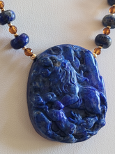 Load image into Gallery viewer, Divine Descendent, Daughter or Son of Sekhmet - Carved Stone Pendant Necklace
