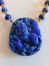 Load image into Gallery viewer, Divine Descendent, Daughter or Son of Sekhmet - Carved Stone Pendant Necklace
